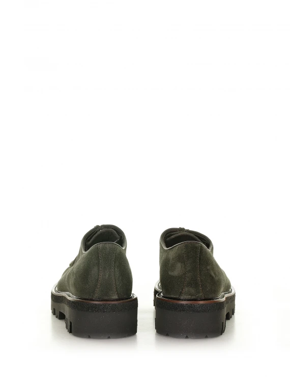 Green suede loafer  with laces