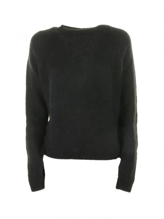 Black crew-neck sweater