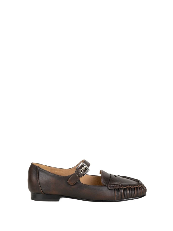 Sandali tipo loafer marroni