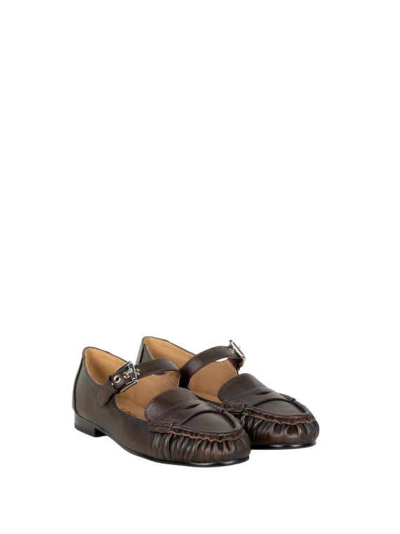 Brown loafer sandals Bibilou