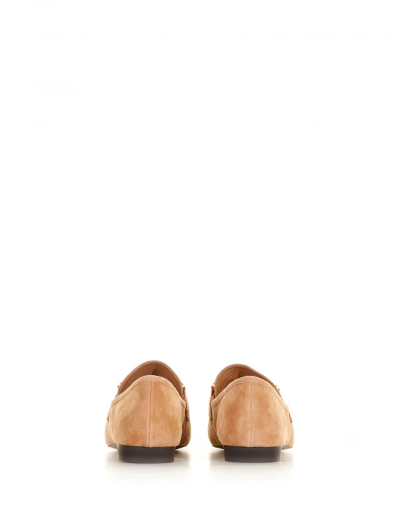 Suede loafers with horsebit