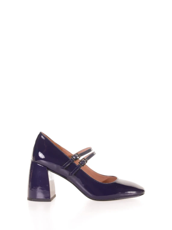 Décolleté cinturino in pelle viola