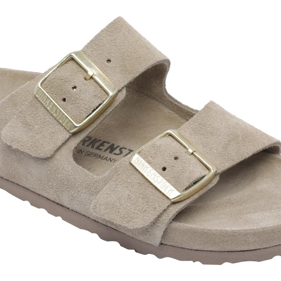 Sandali Arizona in pelle scamosciata taupe Birkenstock