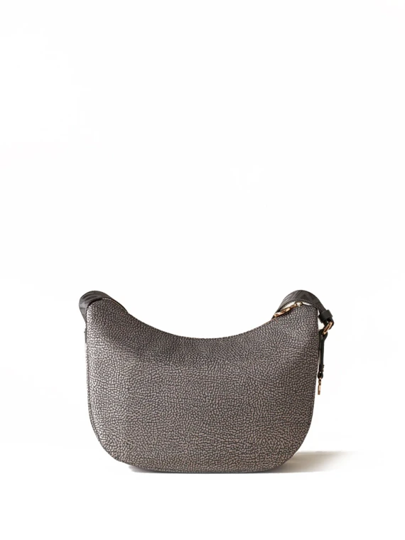 Borsa a tracolla Luna Hobo small in tessuto Op grigio