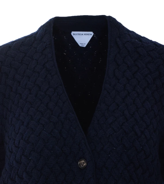 Midnight Blue Intrecciato Cardigan