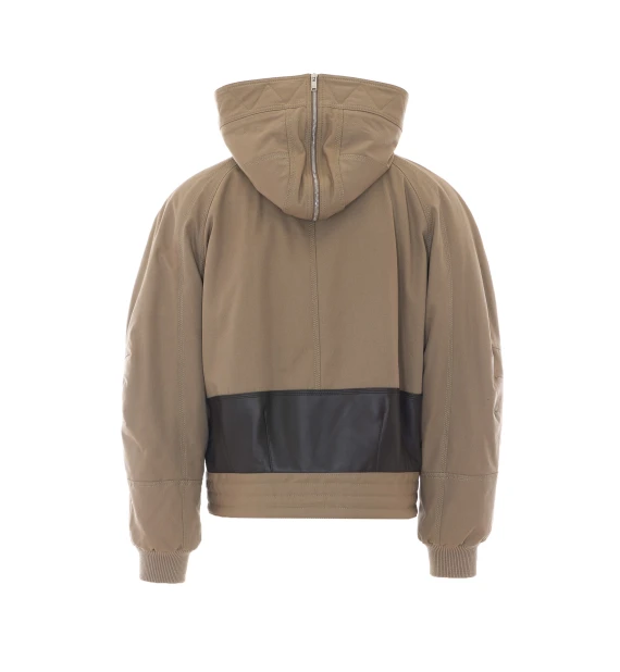 Beige hooded bomber jacket Bottega Veneta