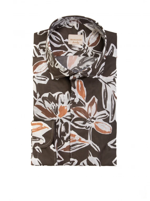 Slim fit floral patterned shirt