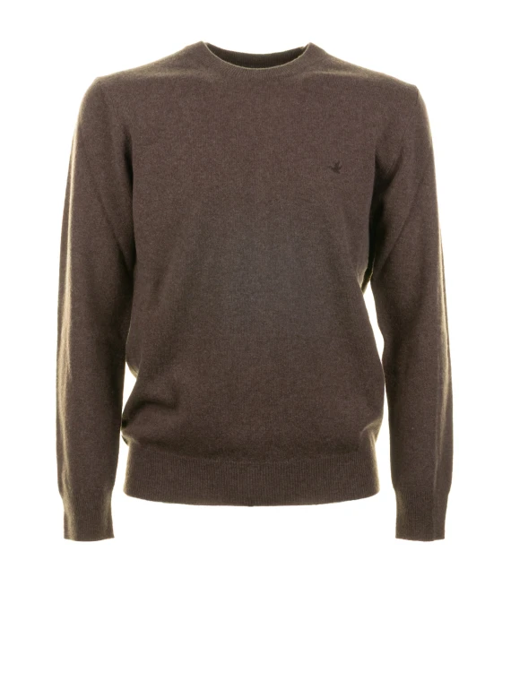 Men's Brown Crew Neck Sweater