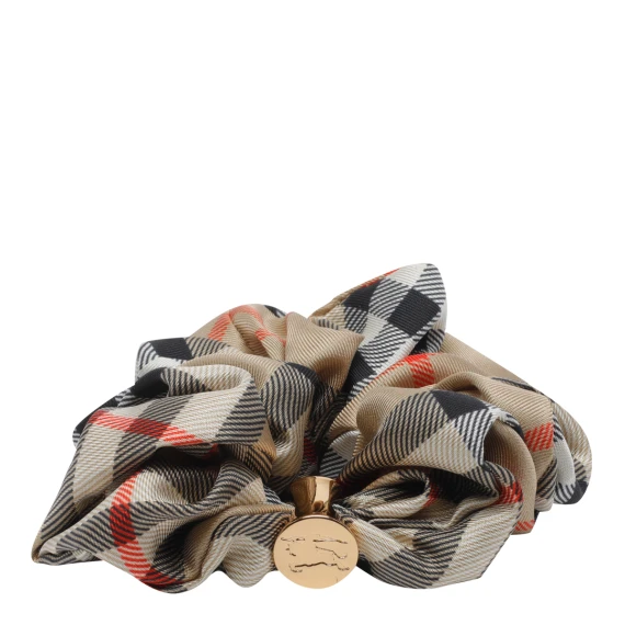 mh silk check scrunchie