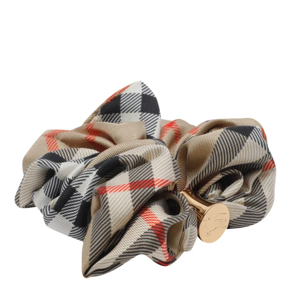 mh silk check scrunchie