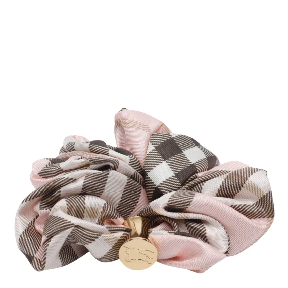 mh silk check scrunchie
