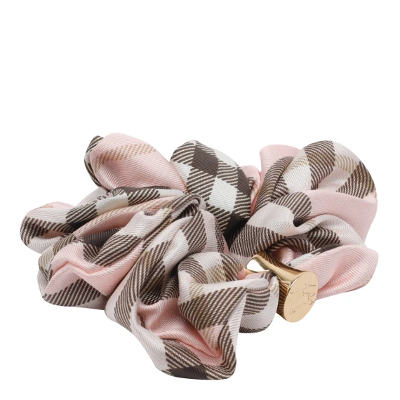 mh silk check scrunchie