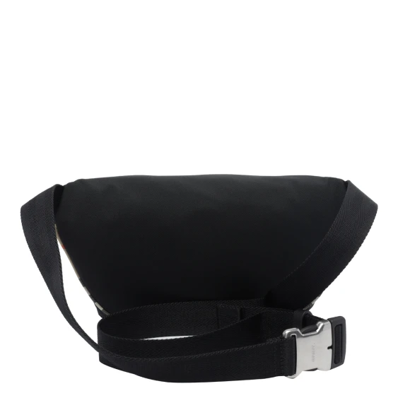 Black Check Motif Belt Bag