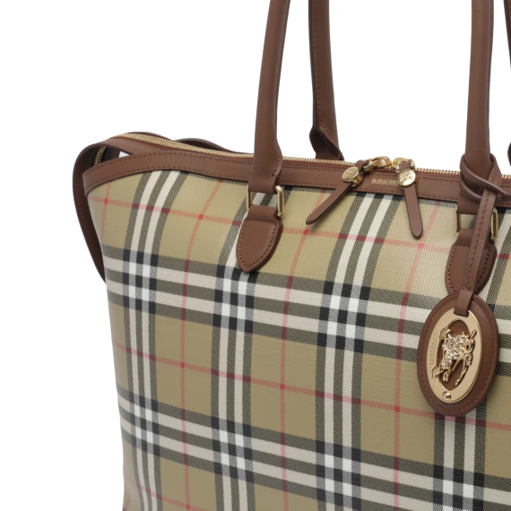 Archive Beige Medium Check Tote Bag