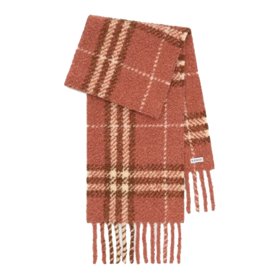 Pink Check Boucle' Scarf BURBERRY