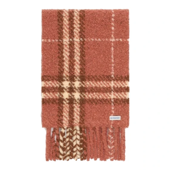 Pink Check Boucle' Scarf BURBERRY