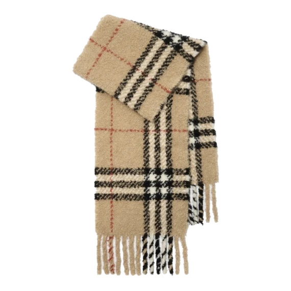 Sand Check Boucle' Scarf BURBERRY
