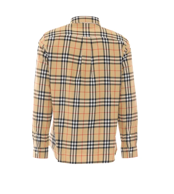 Beige Cotton Check Shirt BURBERRY
