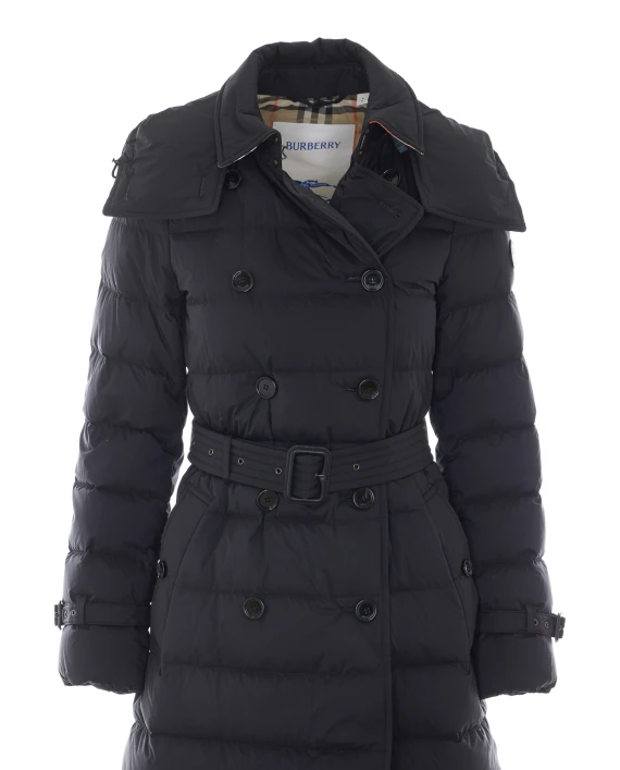 Piumino lungo Audley nero BURBERRY