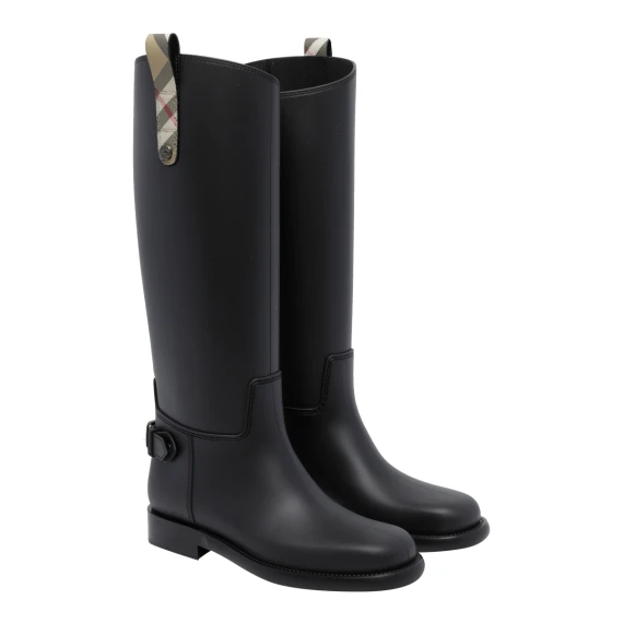 Black rubber ankle boots BURBERRY