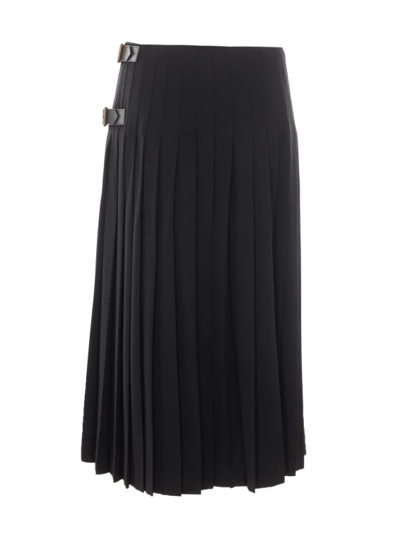 Black pleated midi kilt skirt BURBERRY