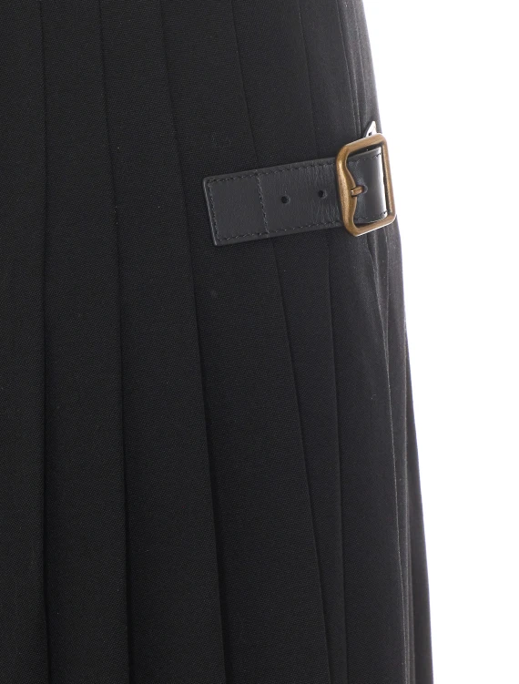 Black pleated midi kilt skirt BURBERRY