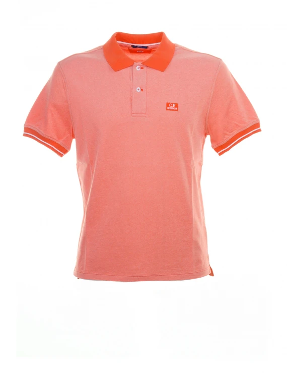 Orange short-sleeved polo shirt with logo