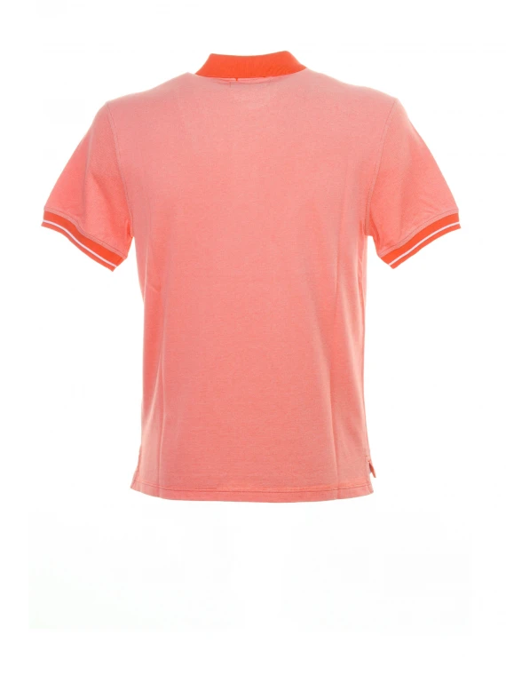 Orange short-sleeved polo shirt with logo
