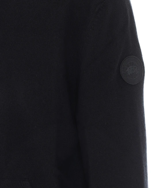 Black merino wool Zinnia Knit hoodie Canada Goose
