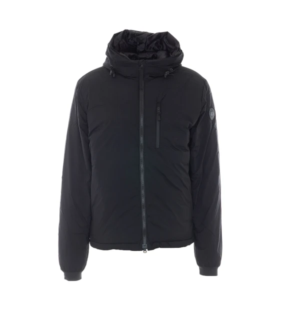 Giacca imbottita nera con cappuccio Canada Goose