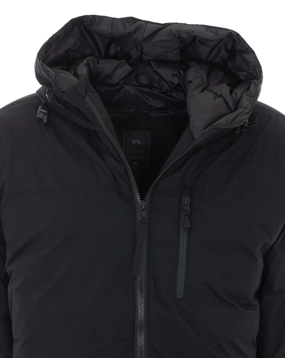 Giacca imbottita nera con cappuccio Canada Goose