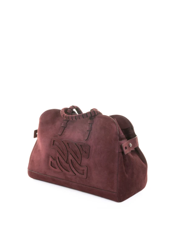 Borsa doppio manico Park Avenue amarena in suede