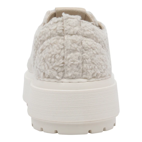 White calf leather sneakers with teddy effect Casadei