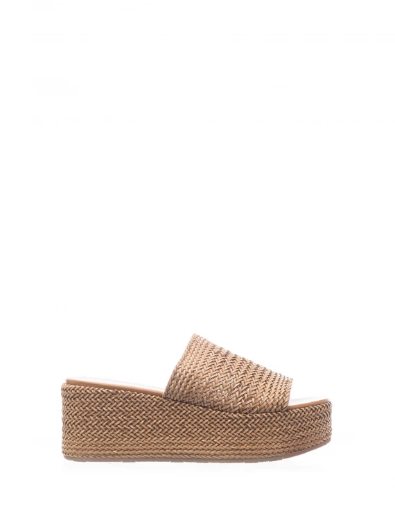 Woven Twiga slipper with wedge