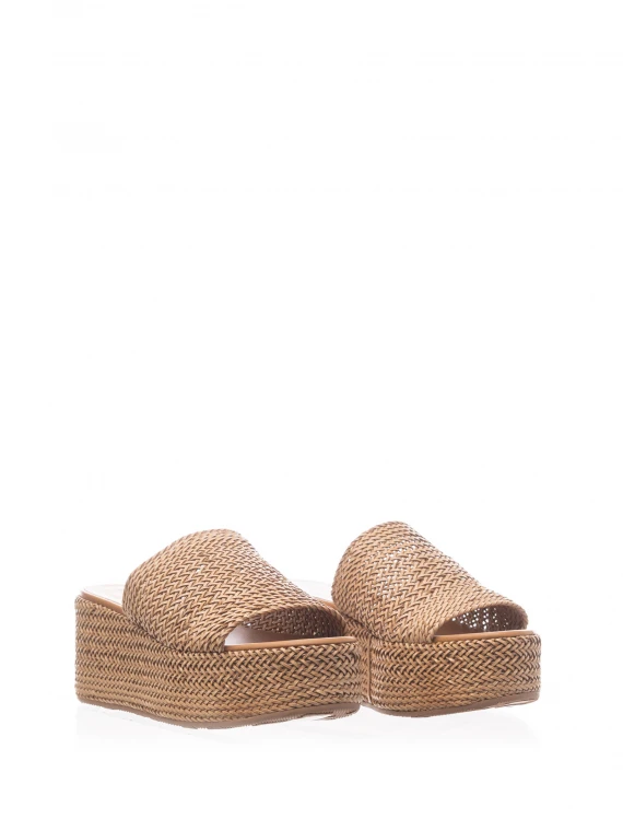 Woven Twiga slipper with wedge