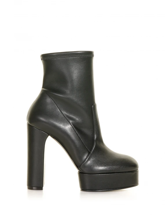 Platform ankle boot in nappa leather