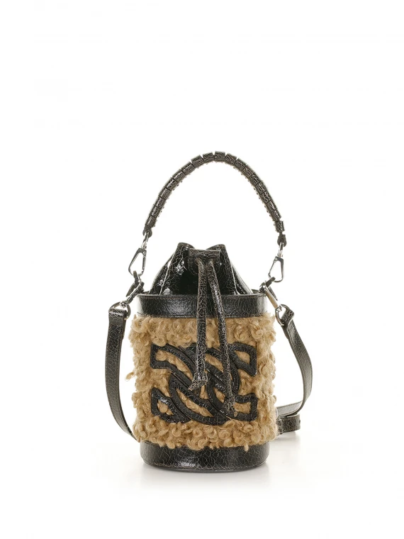 Giulia Yeti bucket bag with crackle effect
