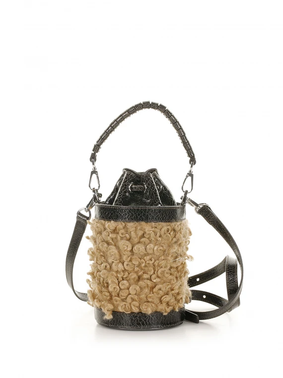 Giulia Yeti bucket bag with crackle effect