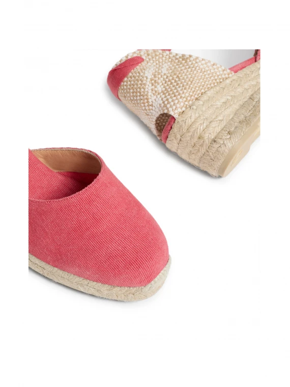 Espadrilles Carina fuxia with laces at the ankle