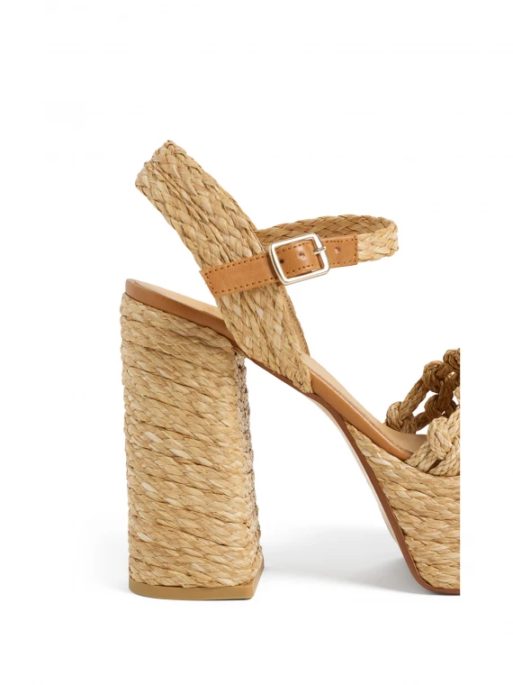 Faye sandals in woven raffia