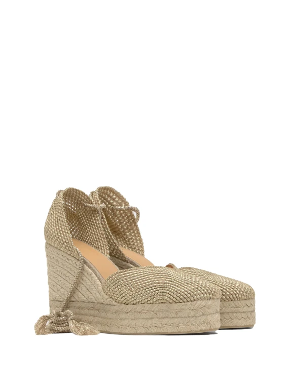 Cora Espadrille in jute and rayon with bow fastening