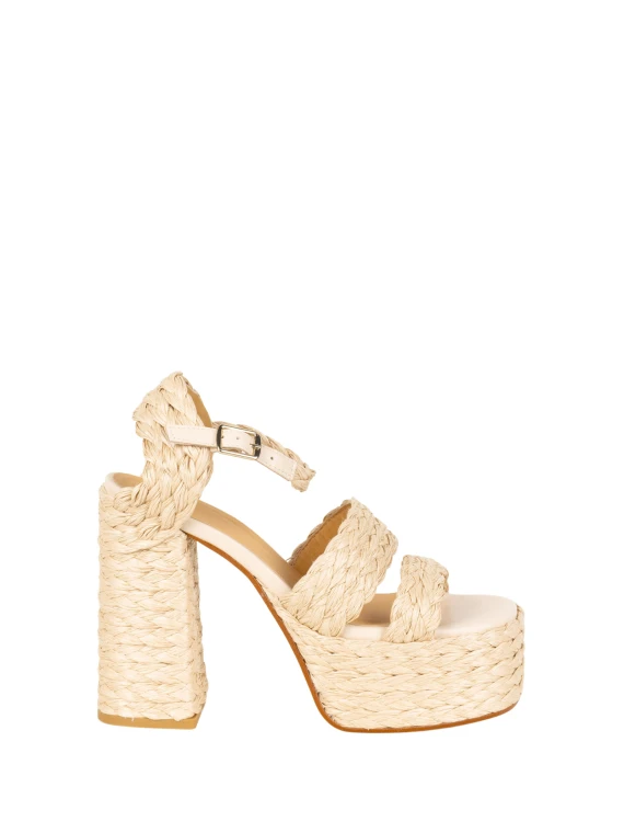 Sandali Fresa/258 in Rafia Beige