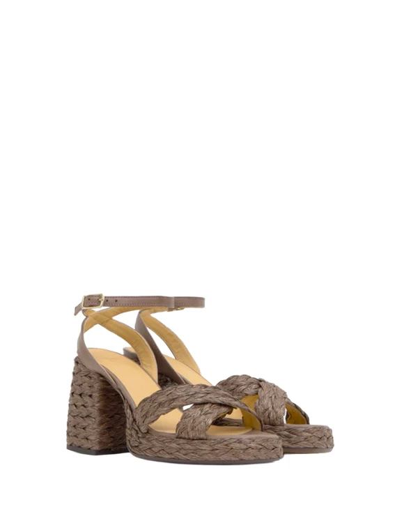 Sandali Valeriette in Rafia Color Taupe di Castañer