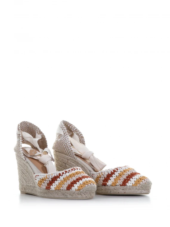 Multicolor Carina wedge with ankle laces