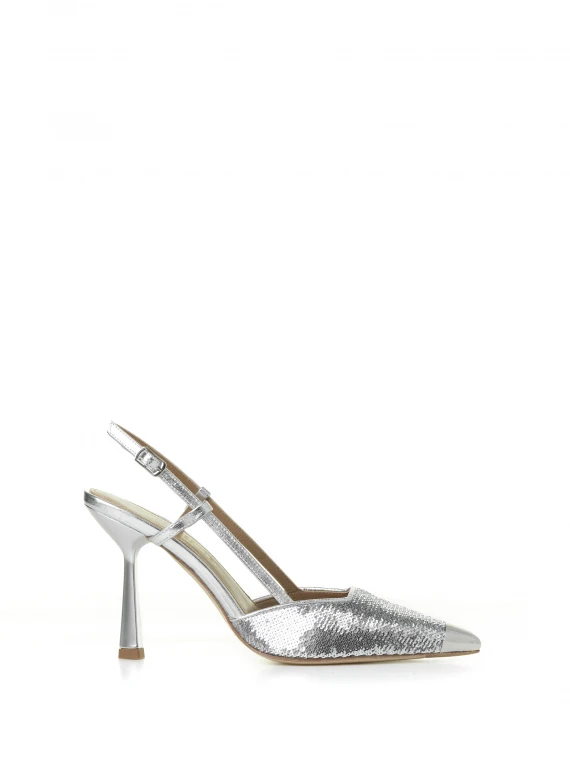 Slingback pumps with sequins