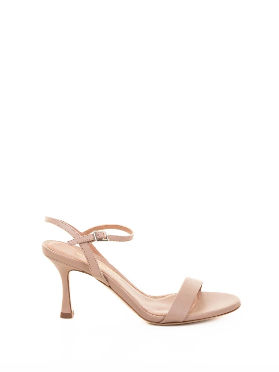 Sandalo slingback in nappa nude linea Nicole Bonnet con tacco