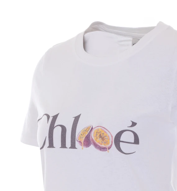 Chloe' Logo T-Shirt with Passion Fruit Print