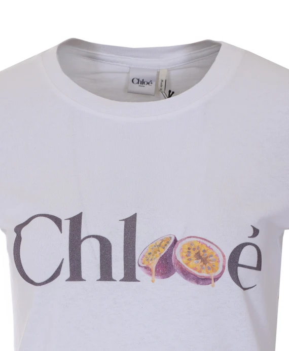 Chloe' Logo T-Shirt with Passion Fruit Print