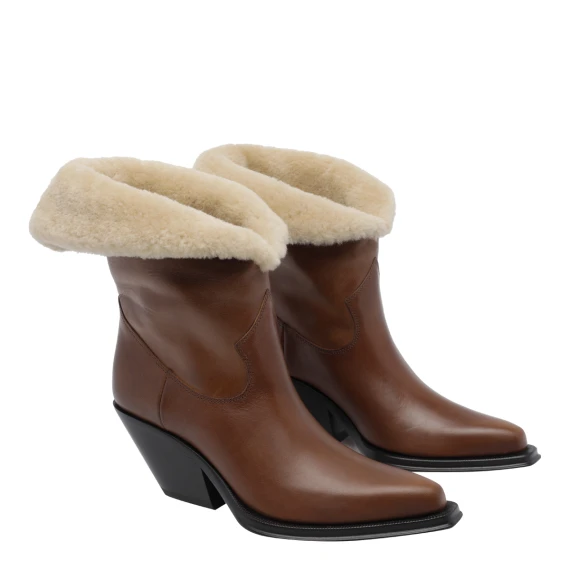 Chloe' Amber Brown Azelan Pump Booties