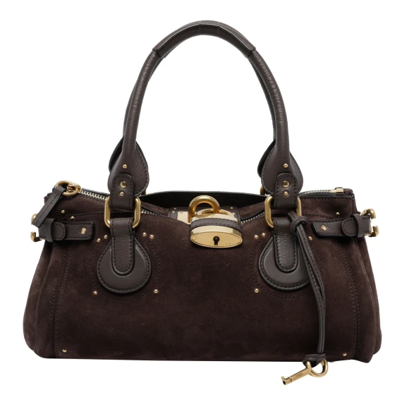 Paddington shoulder bag in suede calfskin Chloè